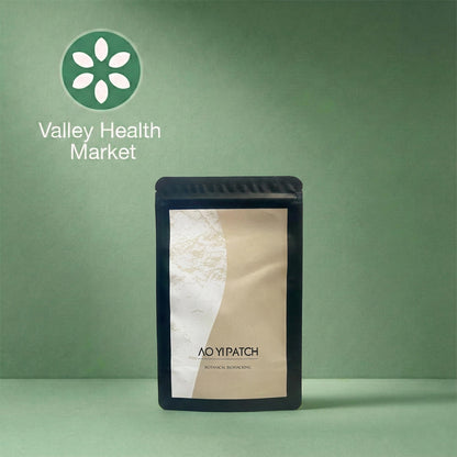 AO YI PATCH packaging with Valley Health Market logo on a green background